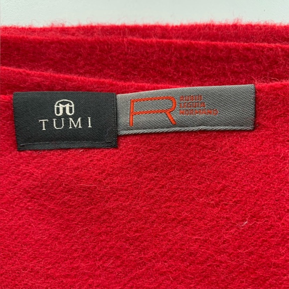 Tumi Baby Alpaca Scarf Red With Fringe - Picture 3 of 4